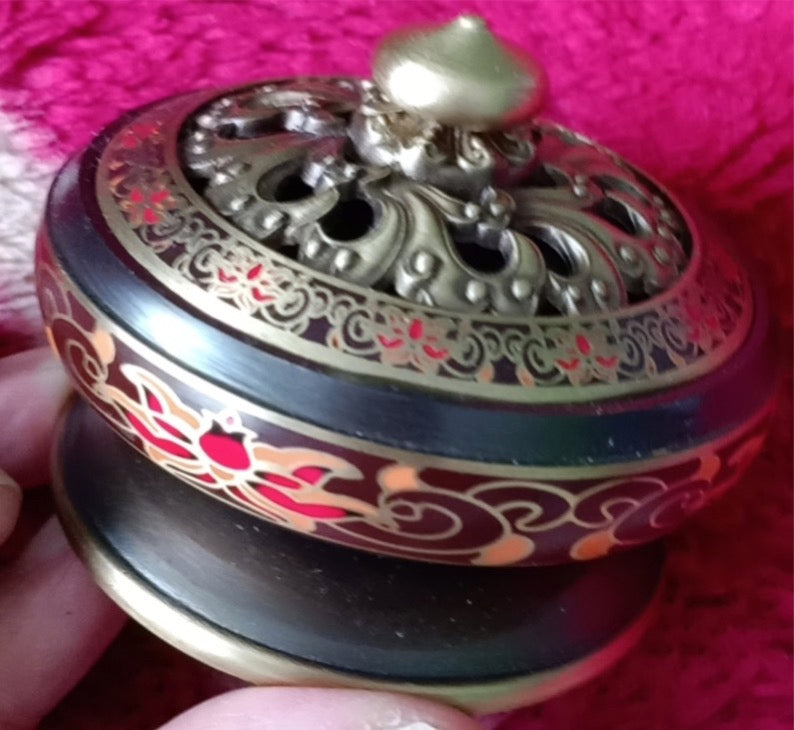copper inscence holder